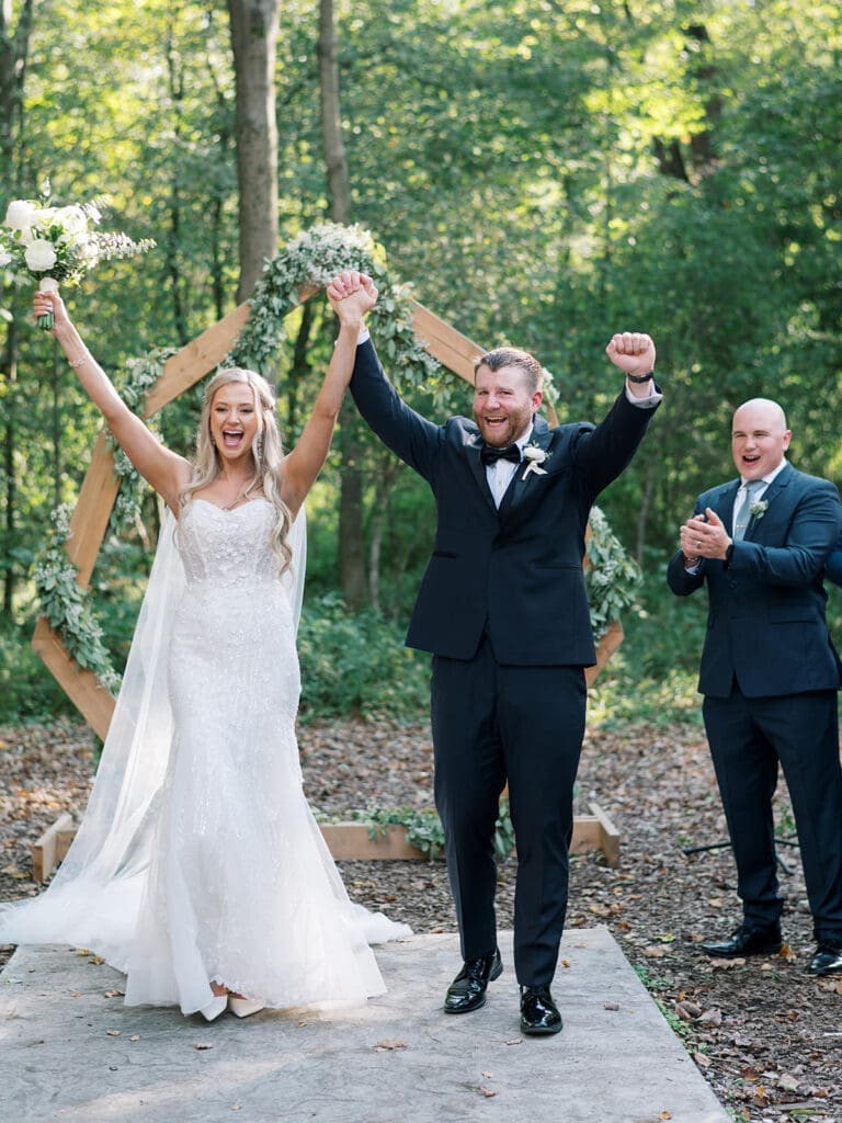 Bride and groom at bear ridge ceremony site